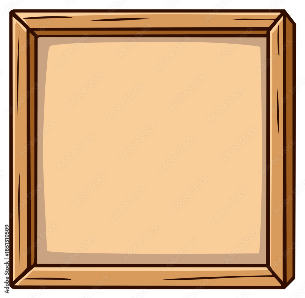 Fototapeta premium Blank wooden frame illustration with copy space
