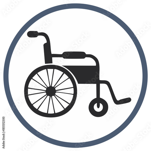 Wheelchair accessibility symbol icon representing disabled access and mobility assistance for healthcare.