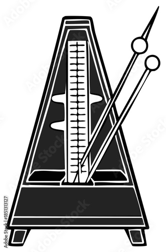 Vintage metronome graphic musical instrument