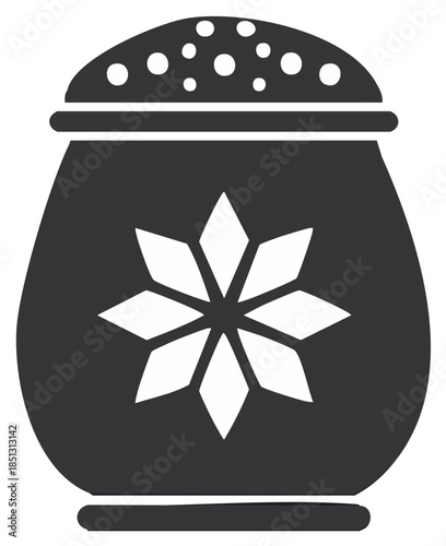 Stylized Salt Shaker with Snowflake Pattern