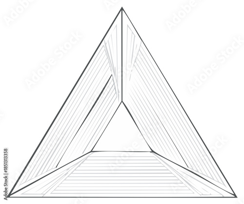 Line Art Triangle Geometric Figure Optical Illusion Illustration