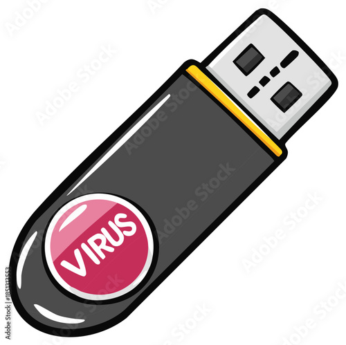 Malware Infected USB Drive with Virus Warning Computer Security Risk
