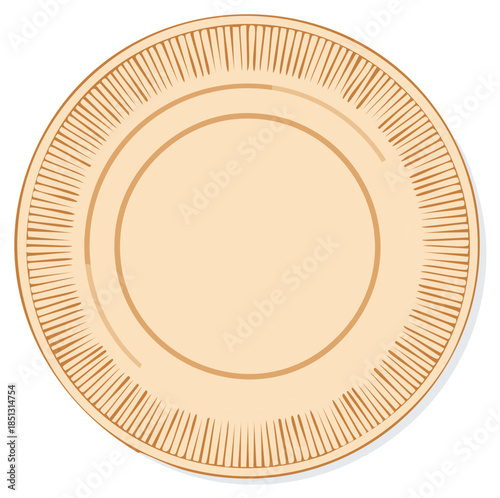 Beige Paper Plate Single Use for Parties Picnics or Outdoor Dining