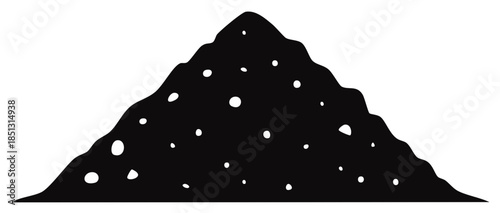 Minimalist Pile or Mound Illustration with Scattered Elements