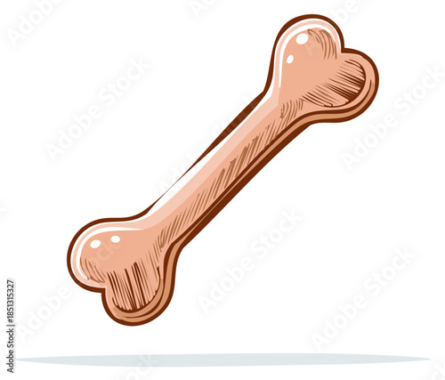 Cartoon Bone Illustration, Dog Treat, Animal Chew Toy, Sketchy Graphics, Pet Supply
