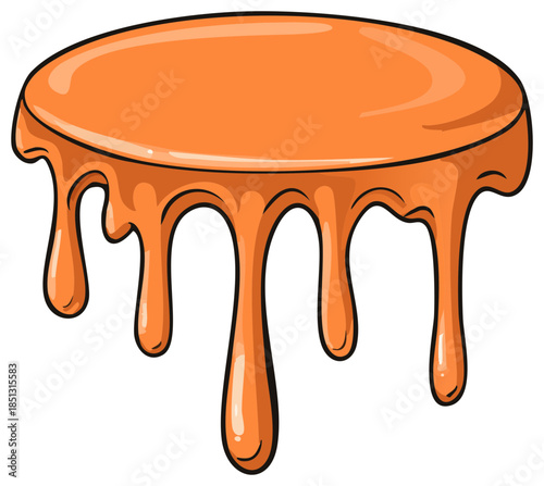 Orange liquid dripping illustration sweet honey syrup or paint flowing downward