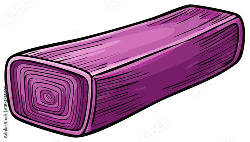 Stylized illustration of a purple sweet potato or yam showing its concentric rings