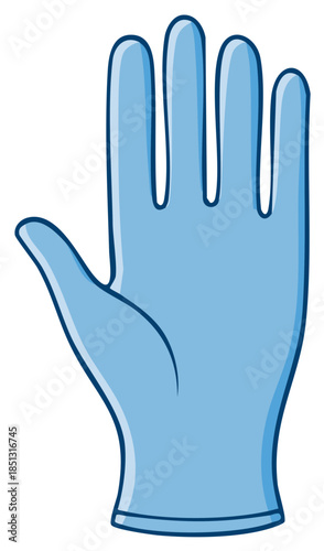 Blue Protective Glove Illustration Safety Concept Hygiene Medical Supplies