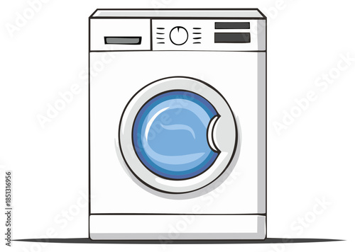 Washing machine appliance isolated cartoon illustration laundry household appliance