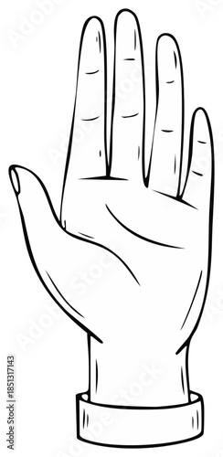 Stylized Hand Reaching Up With Fingers Spread Out