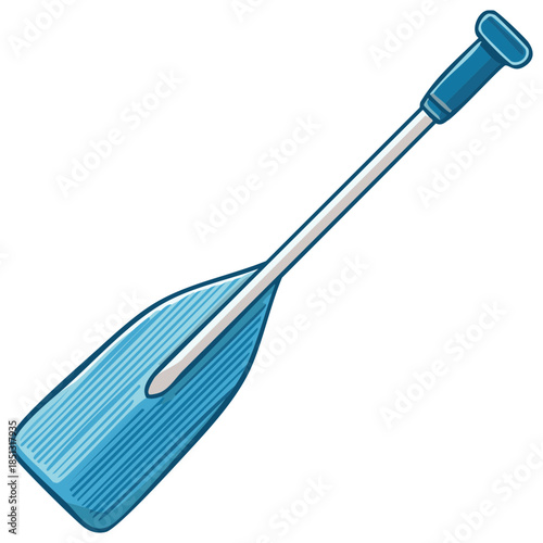 Isolated Cartoon of a Blue Paddling Oar, Illustration for Boating Activities
