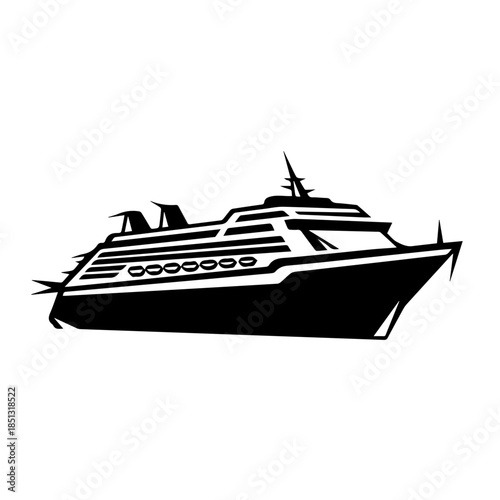 Modern cruise ship silhouette