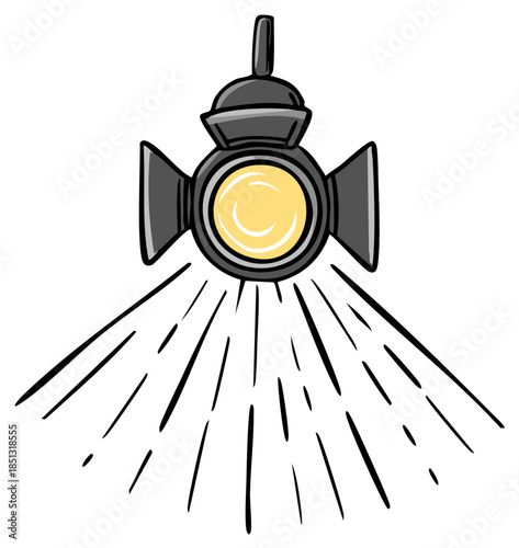 Spotlight Casting Beams of Light Decorative Lighting Illustration