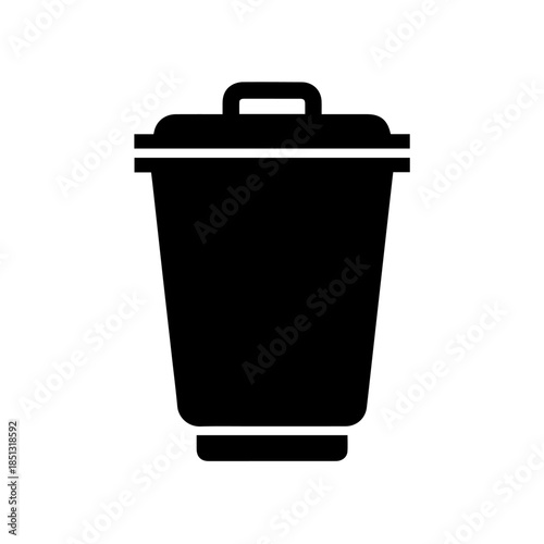Black trash bin