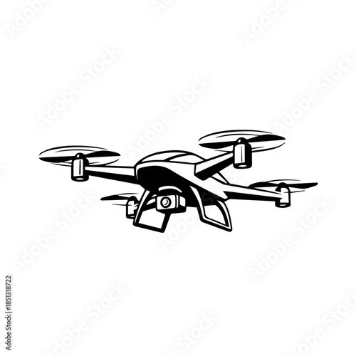 Quadcopter drone in flight