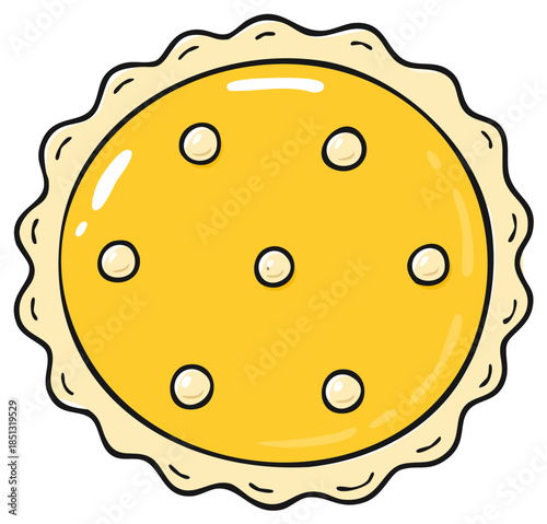Crispy Golden Savory Cracker with Small Holes and Wavy Outline