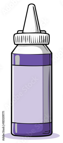 Illustration of purple bottle with a white cap