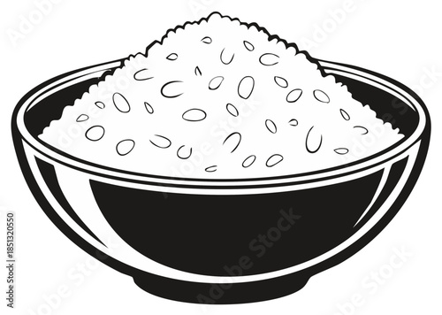 Bowl of Rice Vector Illustration