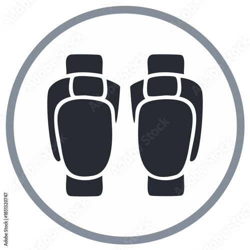 Shin guards protective gear vector icon for soccer and combat sports