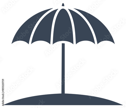 Summer vacation beach umbrella sunshade flat vector icon symbol
