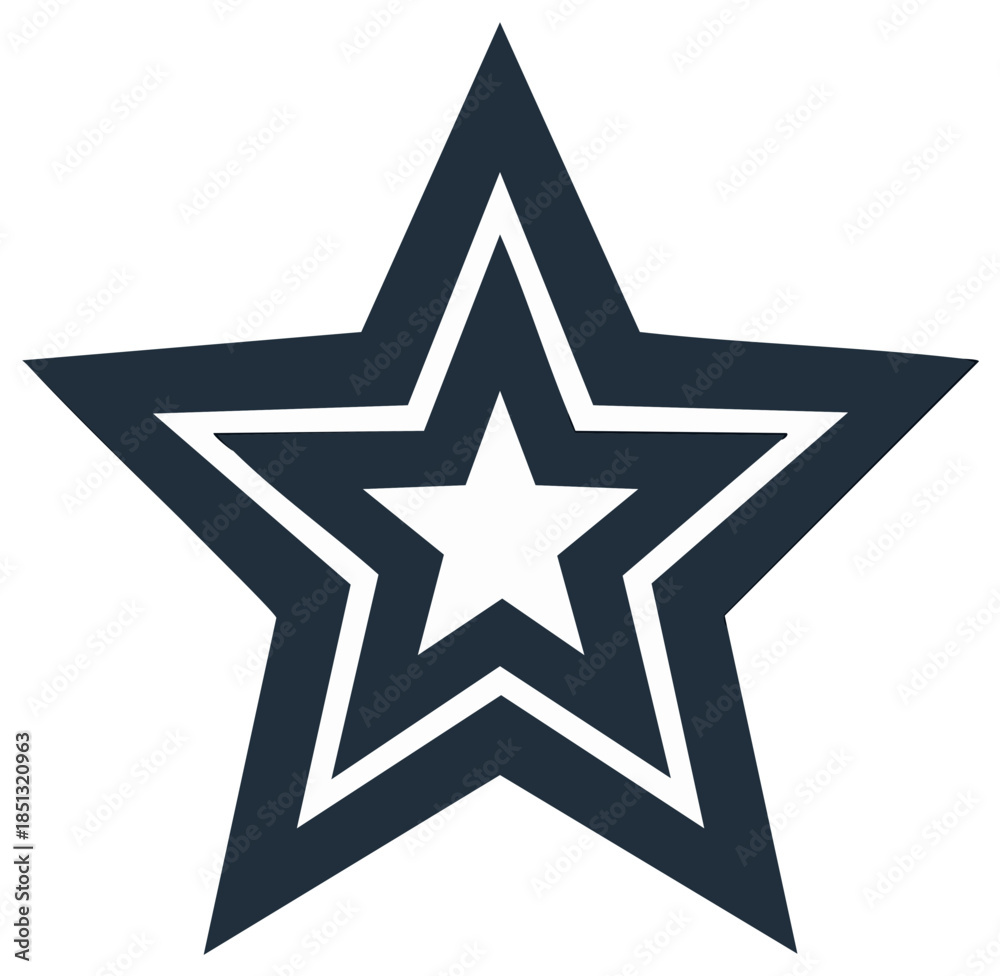 Obraz premium Concentric layered five pointed star symbol vector illustration