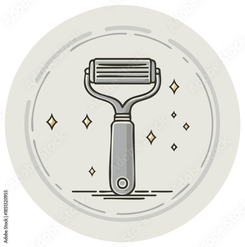 Shaving Razor Vector Icon with Sparkles for Personal Grooming and Clean Shave
