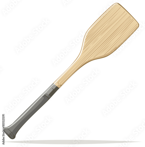 Isolated Wooden Rowing Paddle Equipment for Water Sport Activity