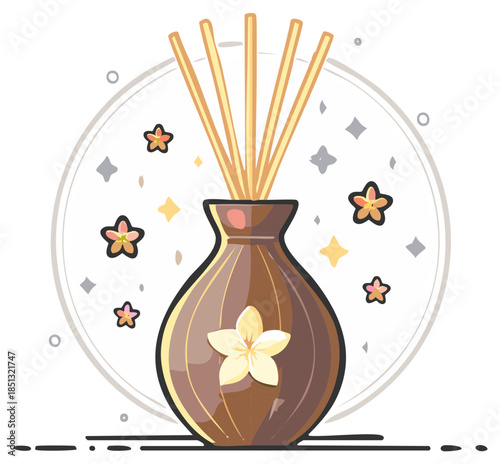 Aroma Diffuser with Wooden Sticks, Aromatherapy Essential Oil Fragrance