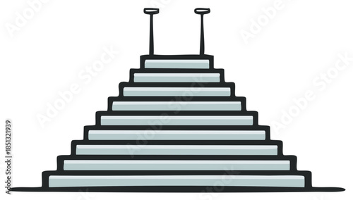 Stylized Staircase Icon Ascent to Success Climb Path Ladder Steps Design