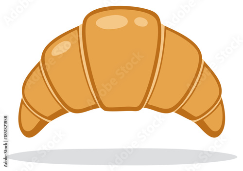 Graphic Illustration of a Tasty Croissant, Fresh Baked Pastry Goodness