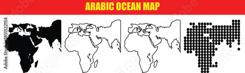 Threestep visual progression map of Africa and the Arabic ocean region