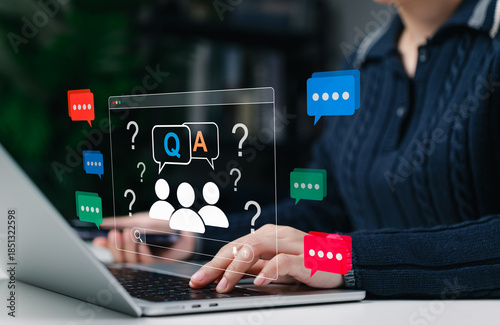 Photography Online Q&A and customer support concept