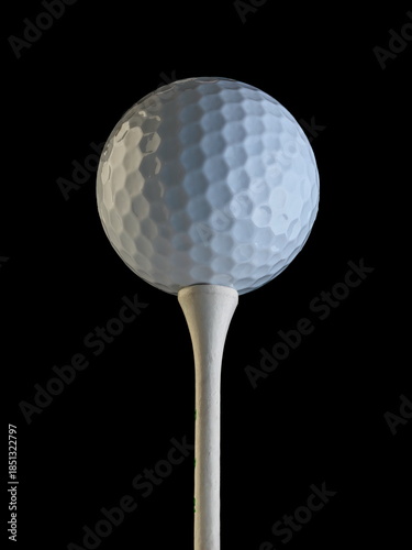 golf ball on tee isolated