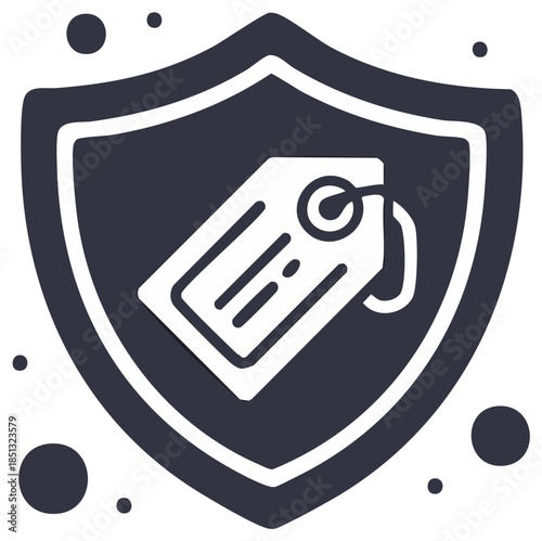 Price protection guarantee icon with a shield and tag symbol for secure shopping