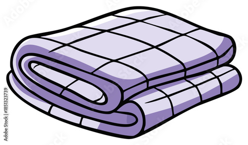 Folded lavender colored blanket, quilted pattern, isolated item, fluffy bedclothes, domestic soft goods, interior furnishing