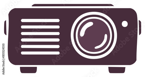 Simple video projector icon for multimedia presentations and home cinema
