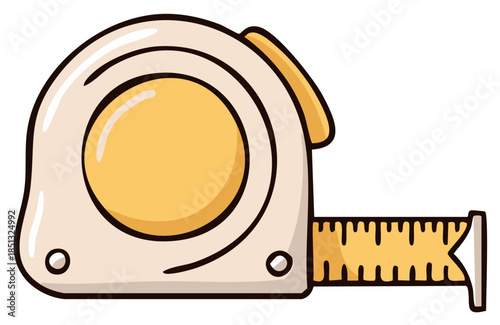 Colorful cartoon tape measure illustration accurate measurement tool icon