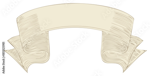 Vintage Engraved Banner Ribbon Decorative Element