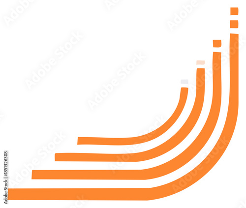 Abstract Concept Orange Lines Growth Illustration Progress Achievement Direction
