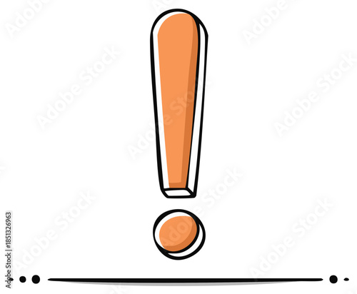 Orange Exclamation Mark Symbol Graphic Element