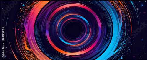 The swing portal is a kinetic portal with concentric rings, flowing particles and a depth that leads to infinity. Suitable for space stories and sci‑fi covers. Vector. EPS_03.