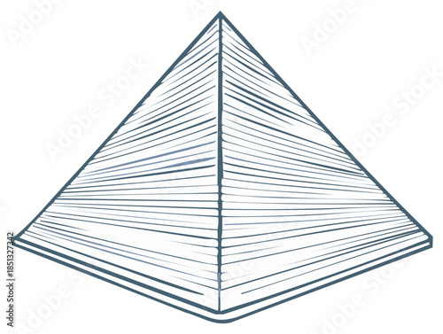 Striking Pyramid Illustration A Captivating Geometry Drawing Artistic Lines and Depth Design element Symbol of Ancient Art