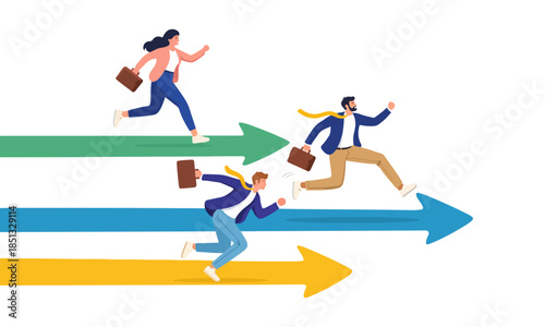 Moving professionals' dynamic success momentum captured in their career journey.