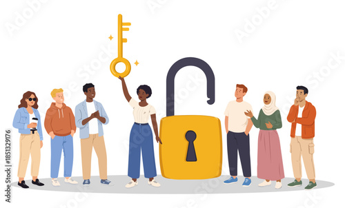 Determined team members overcoming challenges with collective power and cooperation.