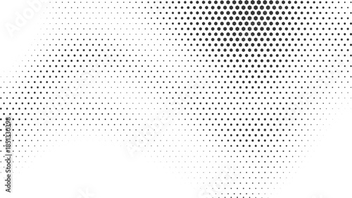 Abstract halftone dot gradient background with smooth flowing wave form creating modern geometric texture suitable for creative layouts, technology design and branding visuals Vector Illustration