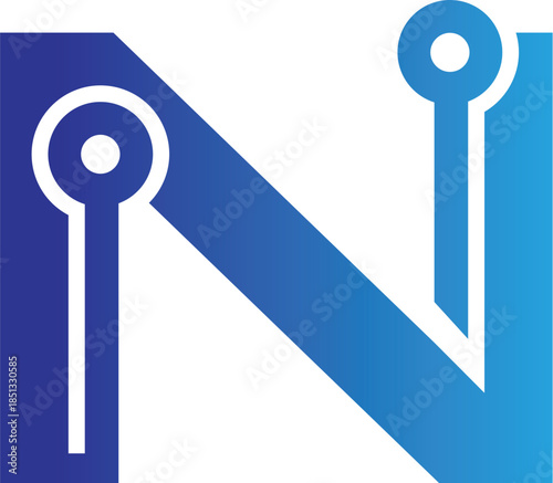 Letter N technology logo