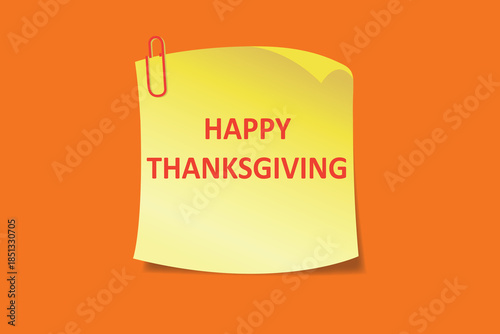 A Happy Thanksgiving note written on paper.