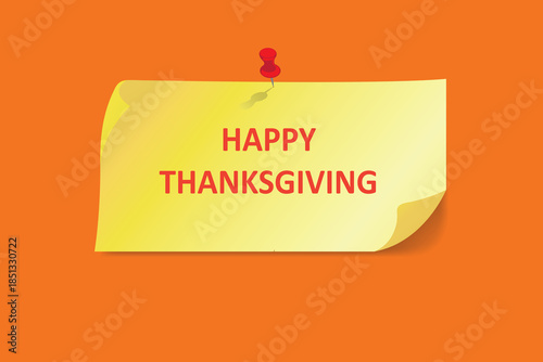 A Happy Thanksgiving note written on paper.