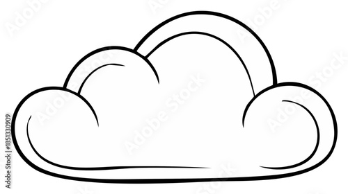 Stylized cloud outline with smooth curves and bold black strokes against a white background