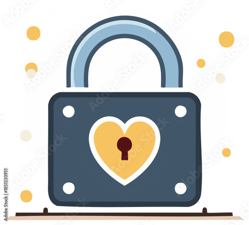 Heart shaped padlock symbolizing love safety security and protection